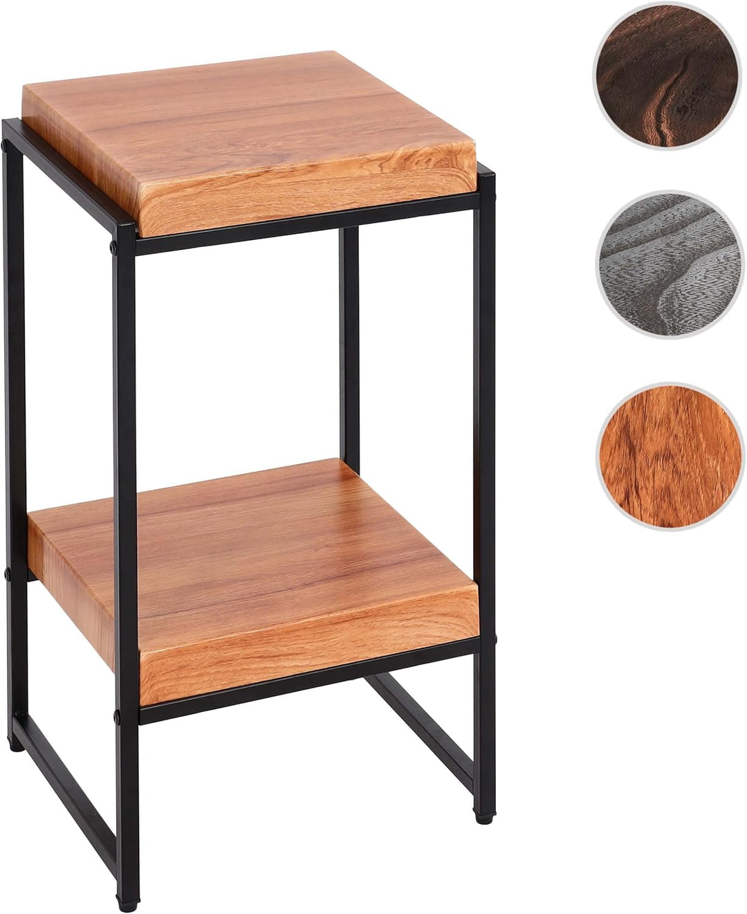 Blumentisch HWC-K71, Blumenregal Beistelltisch Pflanzregal, MVG-Zertifiziert MDF Metall - naturfarbe