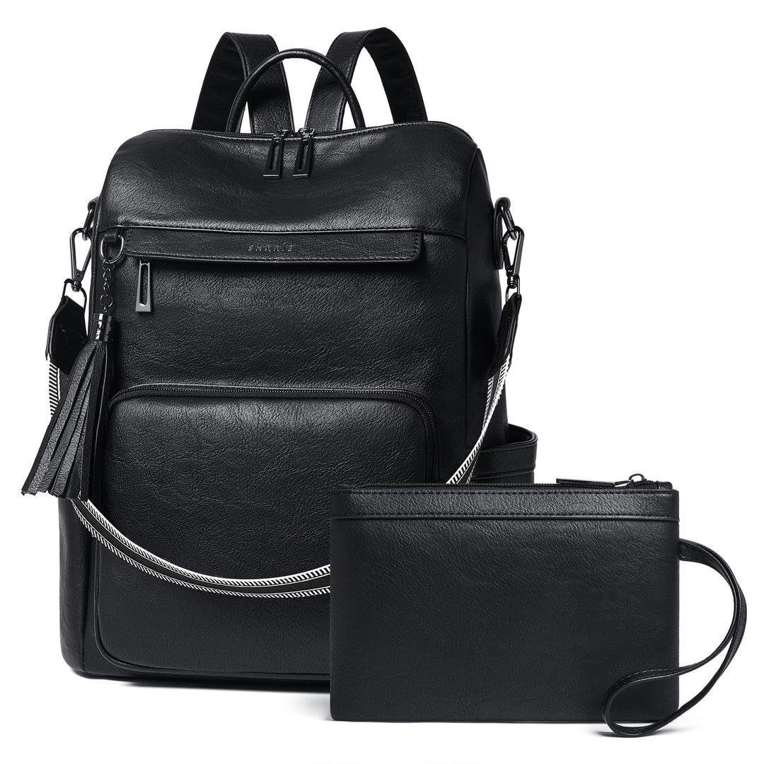 Shrrie rucksack damen elegant geeignet für 15,6Zoll-Notebooks Langlebig wasserdicht Damen aus Leder