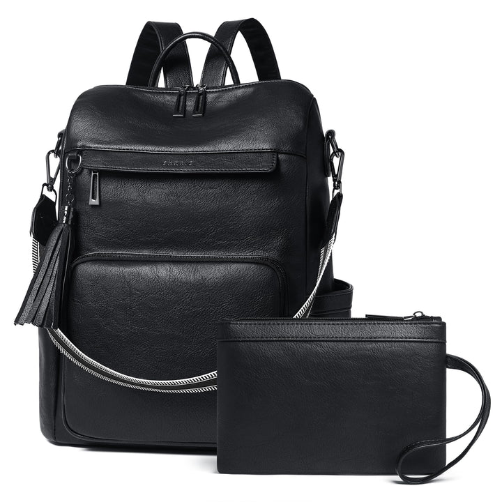 Shrrie rucksack damen elegant geeignet für 15,6Zoll-Notebooks Langlebig wasserdicht Damen aus Leder