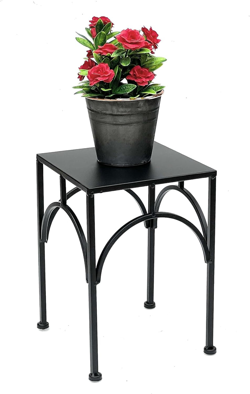 DanDiBo Blumenhocker Metall Schwarz Eckig Blumenständer Beistelltisch 96449 Blumensäule Pflanzenhock