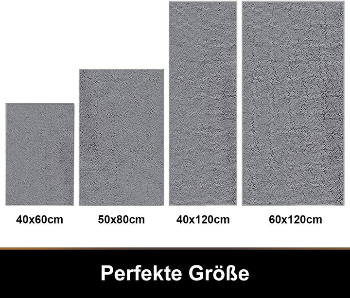 Homaxy rutschfeste Badematte Chenille Badezimmerteppich Mikrofaser Badteppich Saugfähige Hochflor Ba