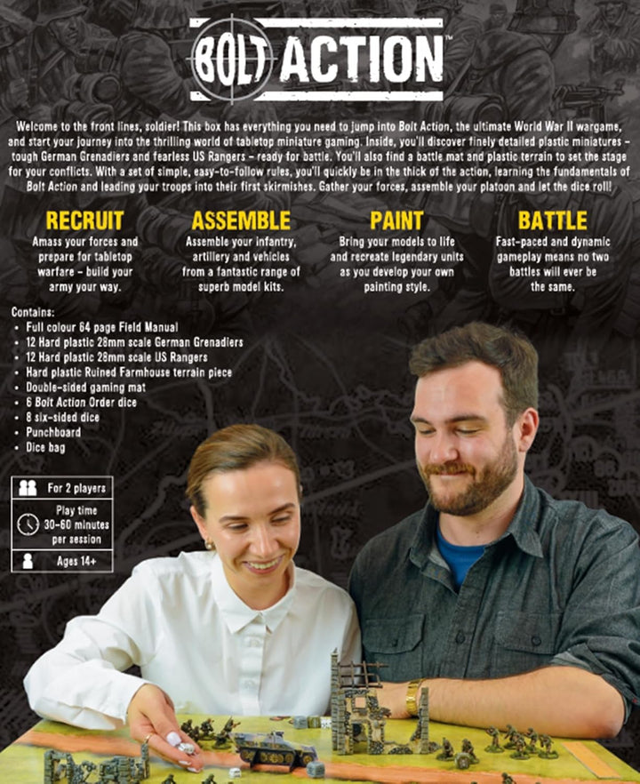Bolt Action Starter Set - 28 mm Strategiespiel 28 mm für 2 oder mehr Spieler mit Miniaturen Warlord