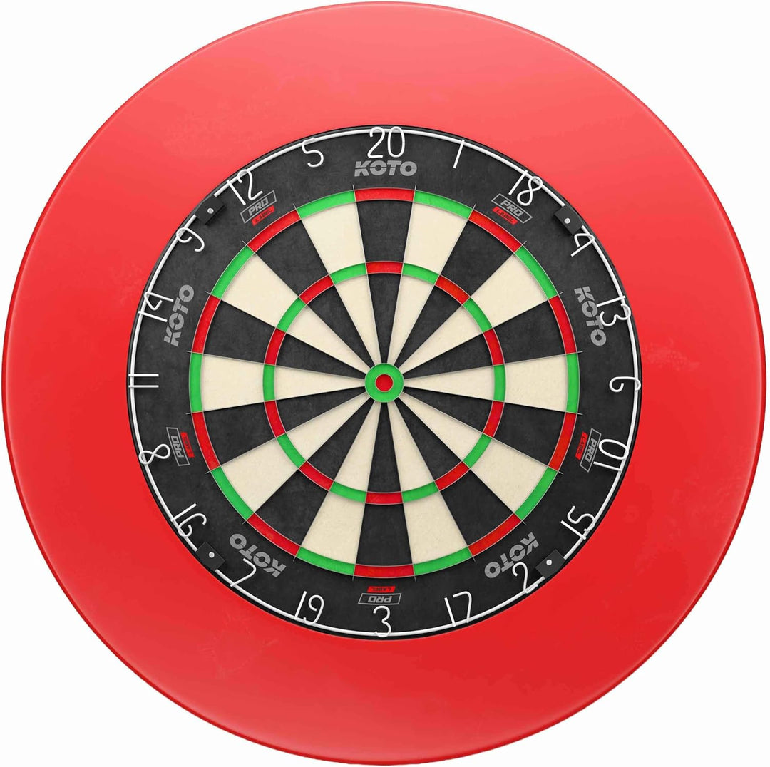 KOTO - King Pro + Dartbord Surround Rot, Hochwertiger Dart Surround für alle Dartscheiben, Dart Auff