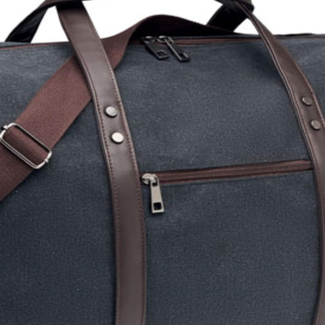 Weekender Tasche Schwerer Denim Canvas - Details aus recyceltem PU - Schuhtasche - Innenfutter recyc