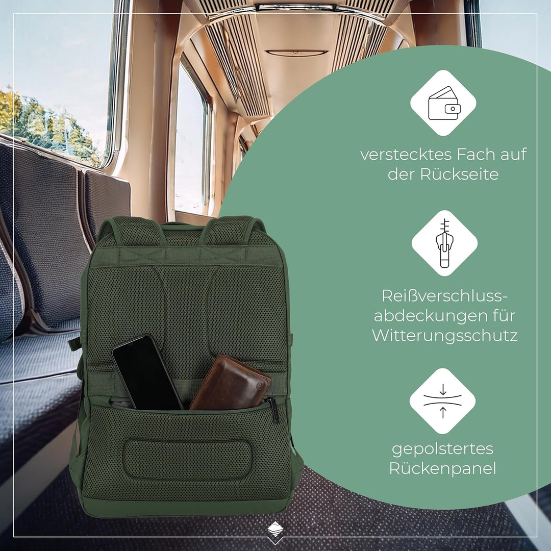 Travelite Rucksack aus wasserabweisendem Material, gepolstertes Laptop Fach 15,6 Zoll, BASICS Tagesr