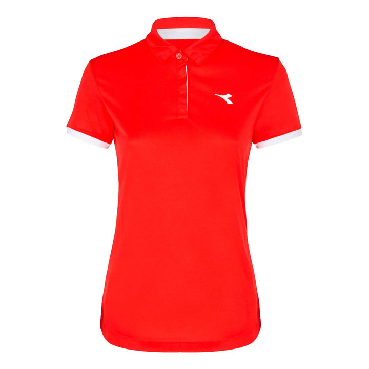 Diadora Damen, Court Polo Rot, Weiss, L Oberbekleidung, L