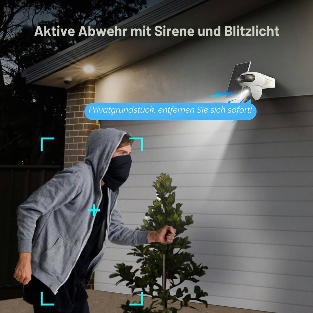 EZVIZ HB90x Smart Outdoor Überwachungskamera, 2K Dual Lens 360° Winkel, 10400mAh Batteriebetrieben,