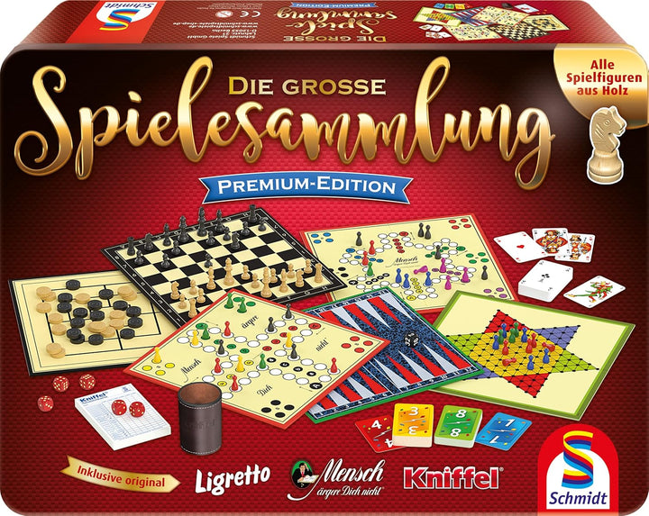 Schmidt Spiele 49197 Die grosse Spielesammlung Premium-Edition, in Einer Metallbox, Bunt