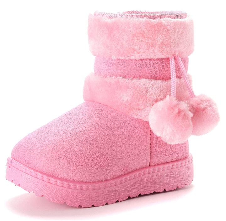 Mädchen Warm Gefütterte Schneestiefel Baby Kinder Plüsch Winterstiefel Flach rutschfeste Stiefel Kle