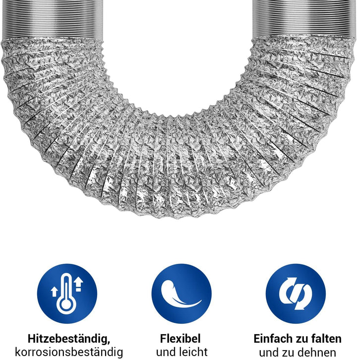 VIOKS Abluftrohr 150mm Trockner 6 Meter für 150erR Luftführungssysteme 6 Meter 150mm, 6 Meter 150mm