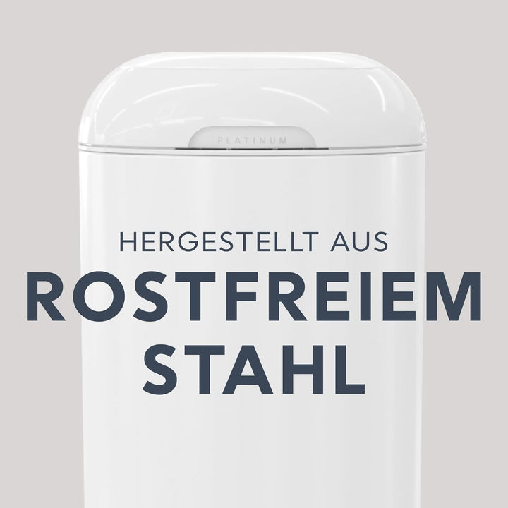 Diaper Genie Platinum Edelstahl Windeleimer mit Fusspedal, neuartiges System mit abreissbaren Beutel