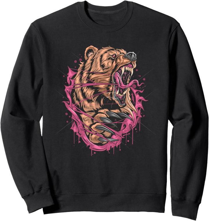 Bär wütend, Grizzly Raubtier, Wildnis, Kampfsport, Outdoor Sweatshirt