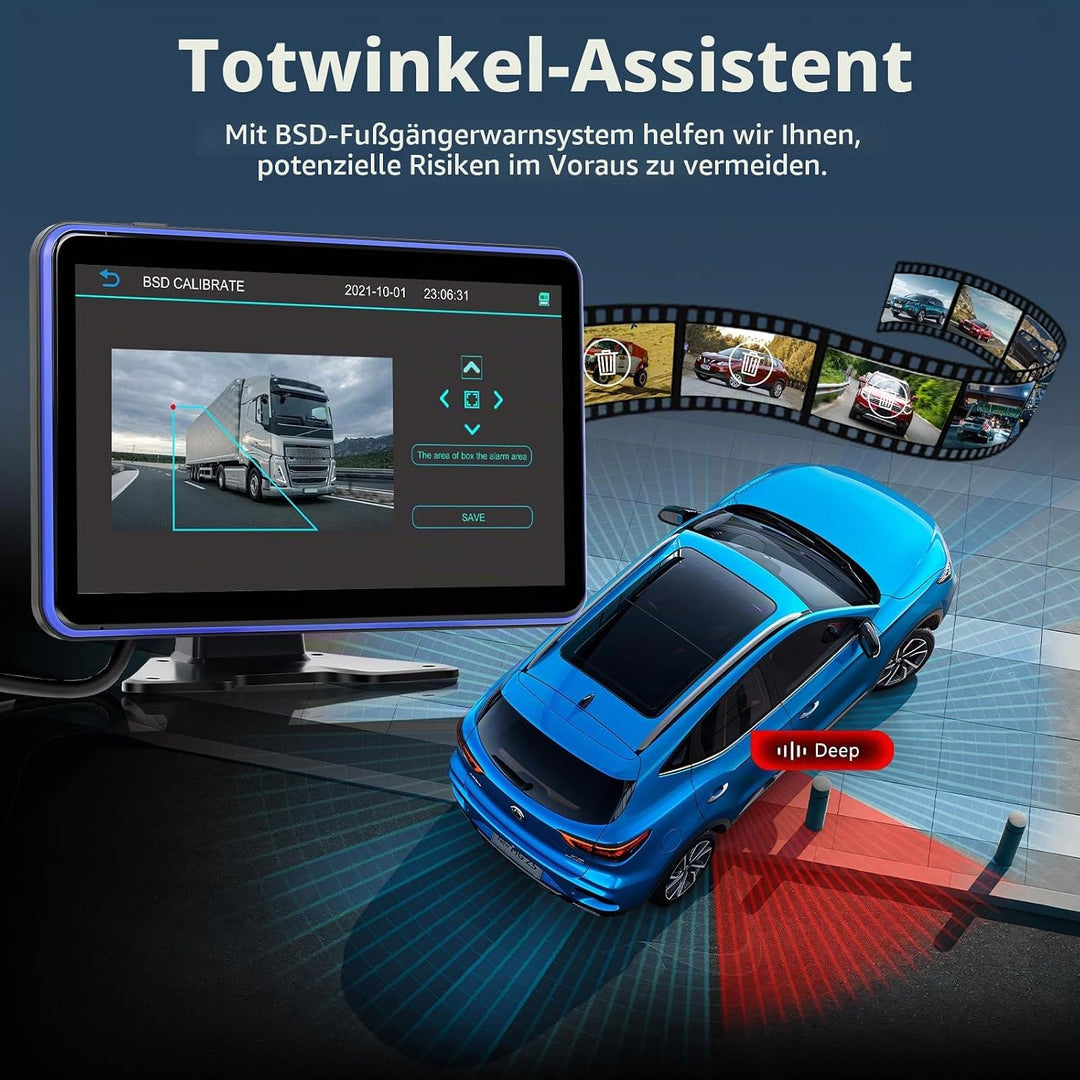 Hodozzy Rückfahrkamera 5 Kameras Set 10,1 Zoll IPS HD Monitor 5 Geteilte Rück und Vorder Kamera Weit