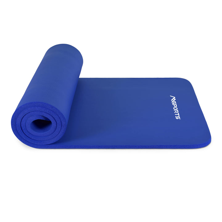 MSPORTS Gymnastikmatte Studio 183 x 61 x 1,0 oder 1,5 cm | inkl. Übungsposter und Tragegurte | Hautf