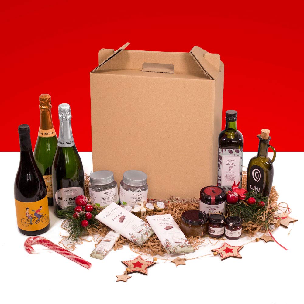 ONLY BOXES | Weinbox | Etui mit 6 Weinflaschen | Box für Weihnachten | Braun | 4 Stück