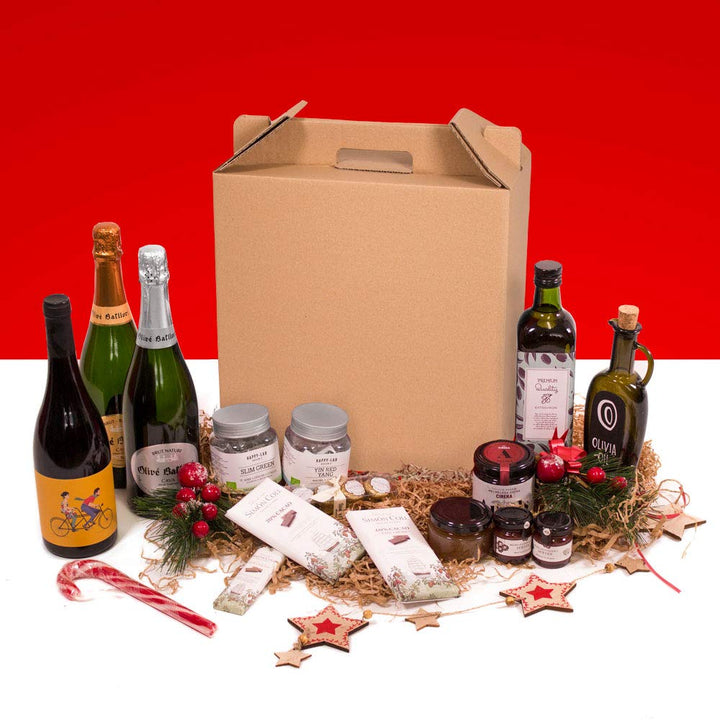 ONLY BOXES | Weinbox | Etui mit 6 Weinflaschen | Box für Weihnachten | Braun | 4 Stück