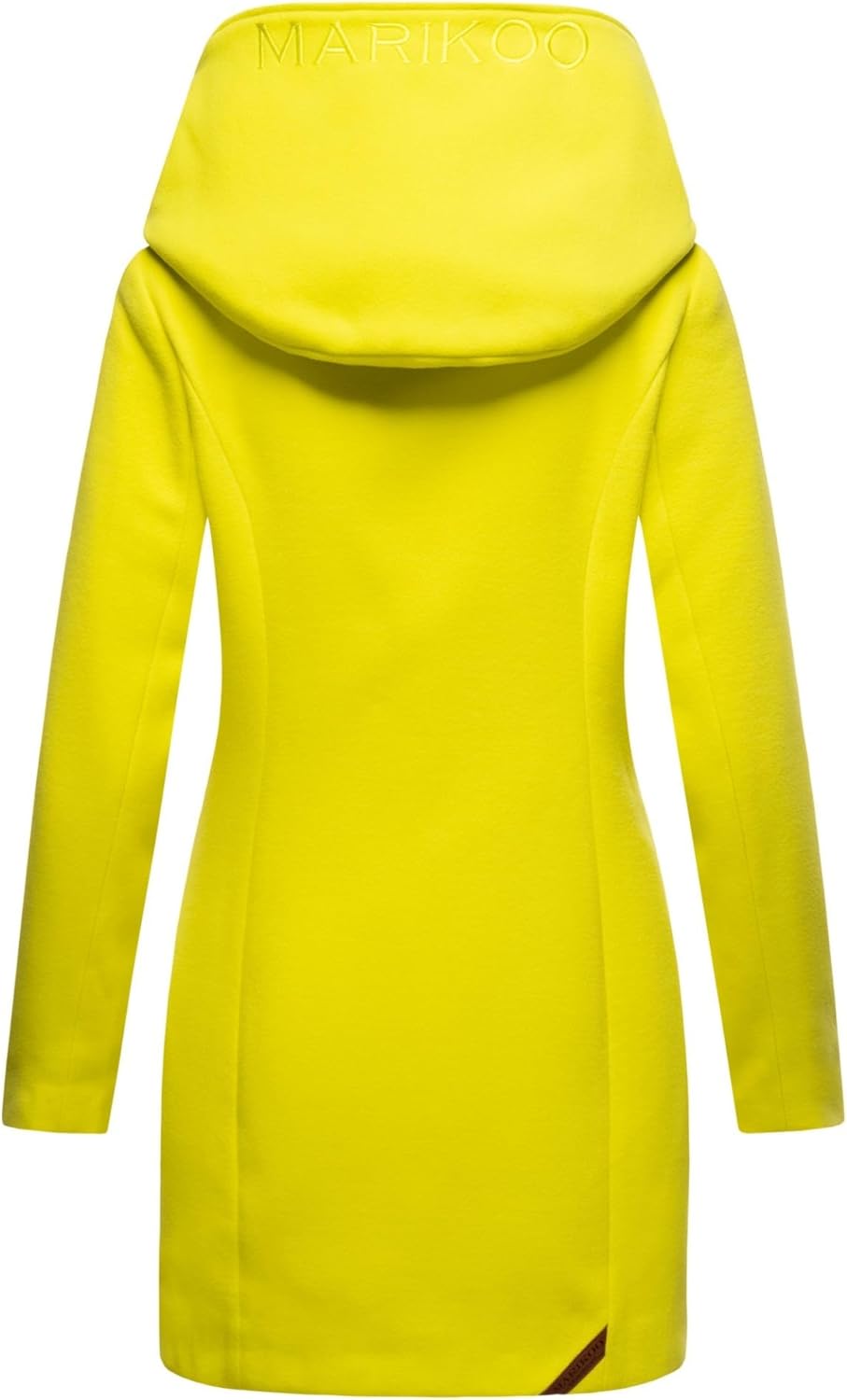 MARIKOO Damen Mantel Trenchcoat Wintermantel Übergangs Jacke Parka Lang B819 XS Lime-Green, XS Lime-