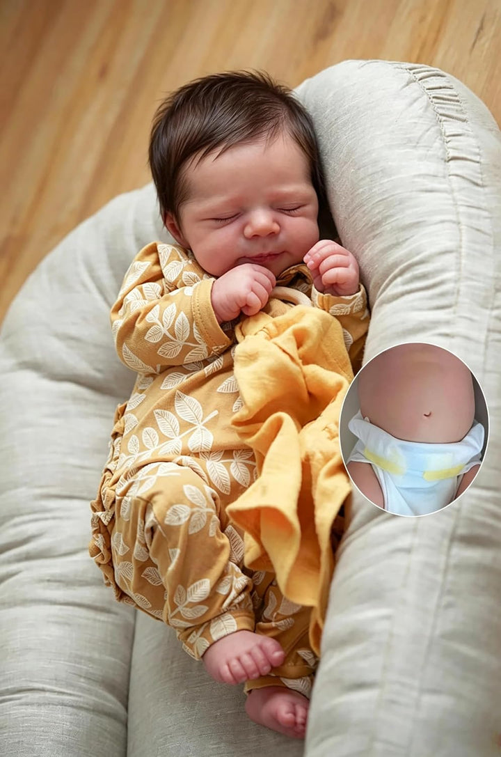 Zero pam Reborn Baby Puppen Vollsilikon Lebensecht-48CM Silikon Baby Mädchen Mit Haaren, Wie Echtes