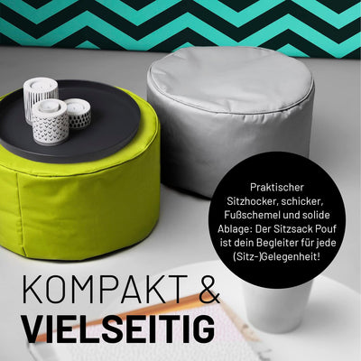 Lumaland Sitzsack Pouf (50 L) | Kompakter Sitzsack mit 3-in-1-Funktion: bequemer Hocker, praktisches