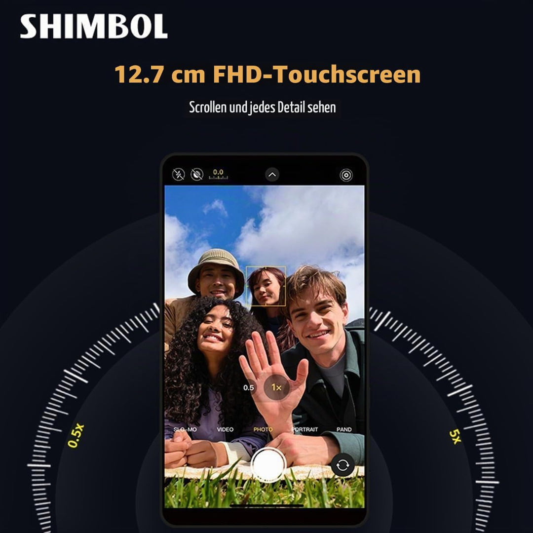 Shimbol CP5 Ultra, 5‘’ 1080P Full Touch HD Telefon Vlog Selfie Monitor Screen für iPhone &amp; Android -