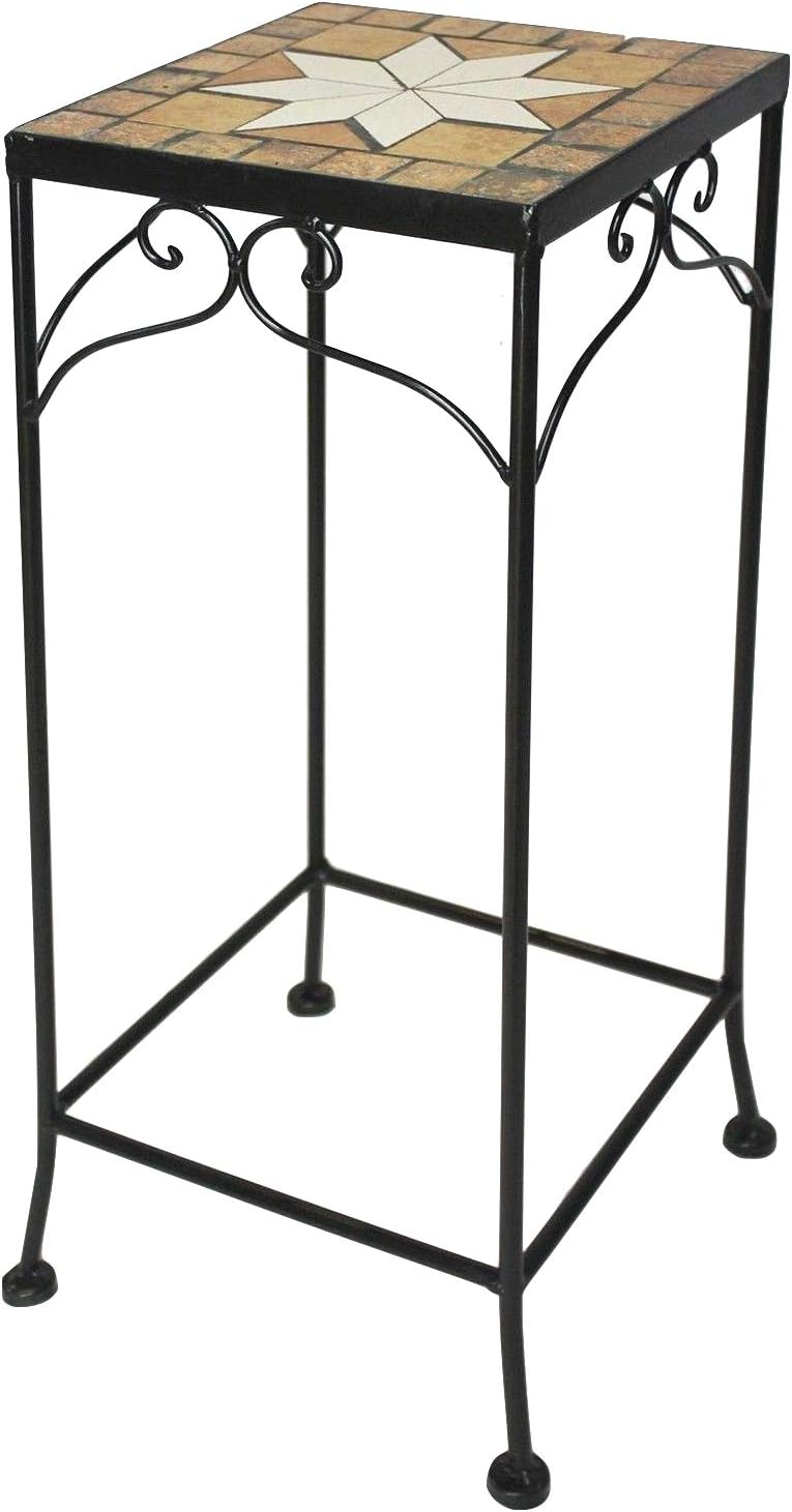 DanDiBo Blumenhocker Mosaik Eckig 62 cm Blumenständer 12012 Beistelltisch Pflanzenständer Mosaiktisc