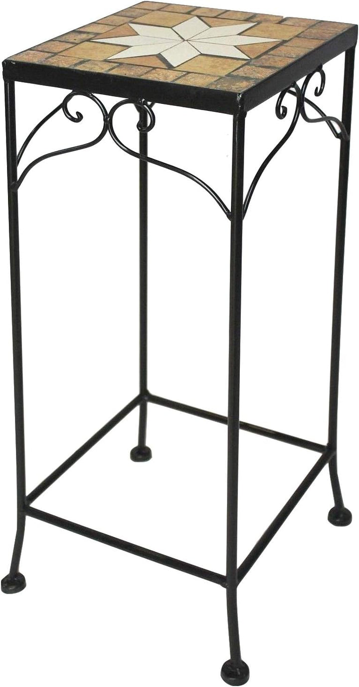 DanDiBo Blumenhocker Mosaik Eckig 62 cm Blumenständer 12012 Beistelltisch Pflanzenständer Mosaiktisc