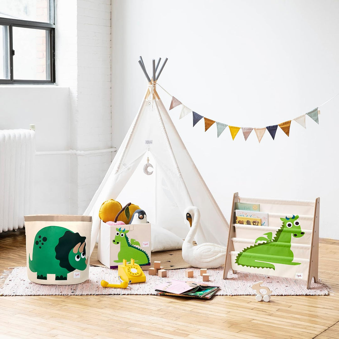3 Sprouts - Bücherregal Kinderzimmer Holz - Montessori Bücherregal für Kinder - Drache, Drache