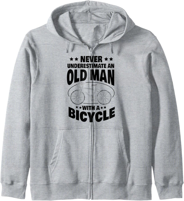Never Underestimate an Old Man with a Bicycle Cycling Dad Kapuzenjacke