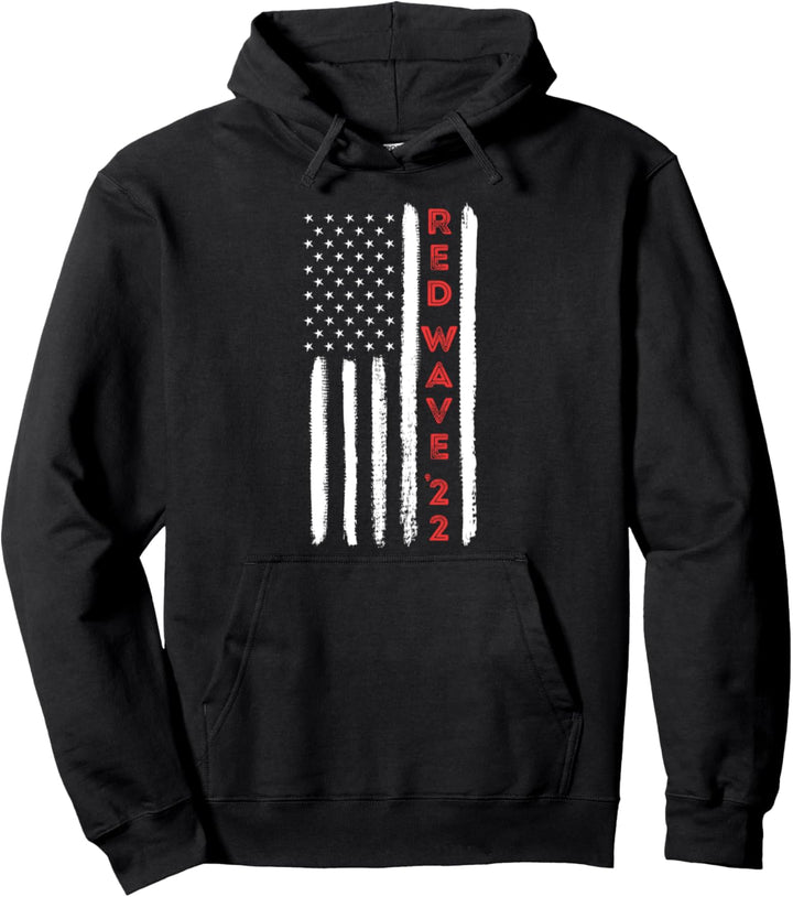 Red Wave 2022 Midterm Election Republican American US Flag Pullover Hoodie