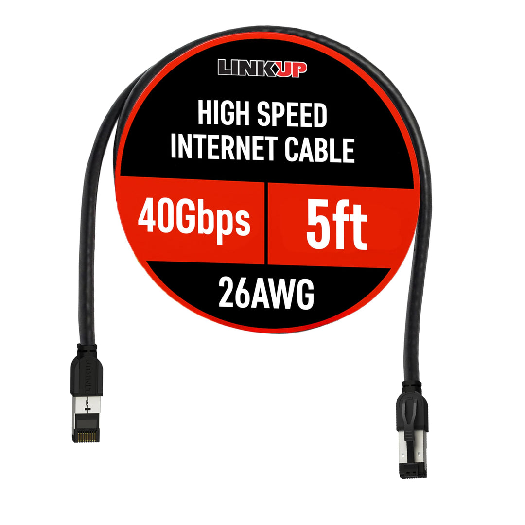 LINKUP - [40Gbps Zertifiziert] Cat8-Ethernet-Patchkabel Doppelt Geschirmt┃2000MHz (2Ghz) Cat8.1┃Zuku