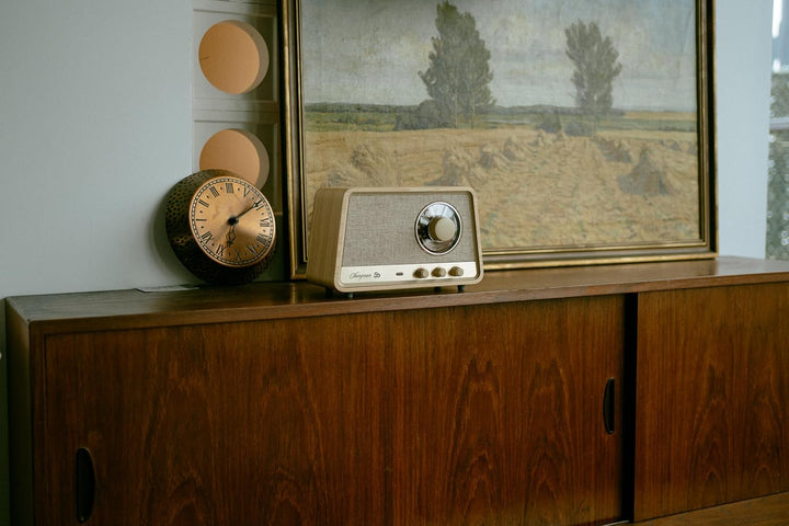 SANGEAN WR-101 Premium Retro-Radio mit FM/AM, Bluetooth, AUX, bleuchteter und dimmbarer Frequenz-Anz