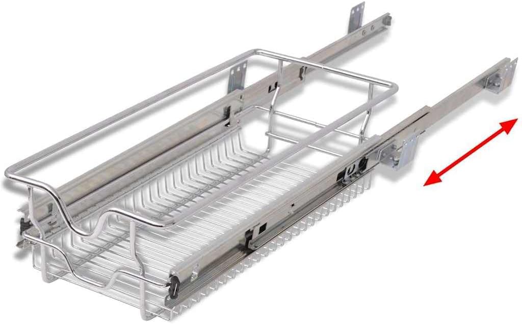 vidaXL 2X Einbauschublade 30cm Korbauszug Schrankauszug Teleskopschublade 300 mm, 300 mm