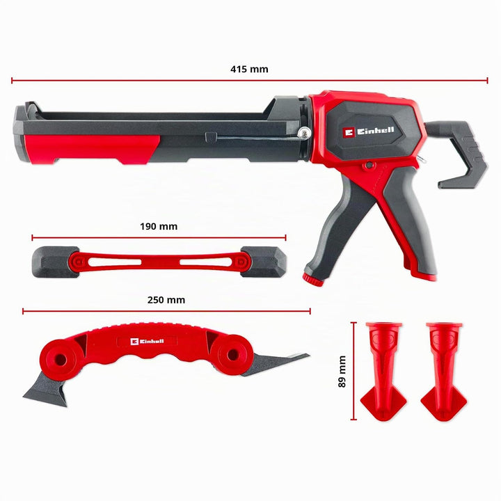 Einhell Kartuschenpressen-Set Profi, 5-tlg. (umschaltbare Kraftübertragung 1:12-1:24, Tropfstopp, Ny