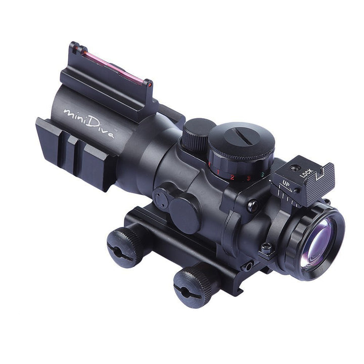Minidiva® 4x32 mm Tactical Scope, mit Rot Gruen Blau 3 Helligkeit, Lichtwellenleiter Scope