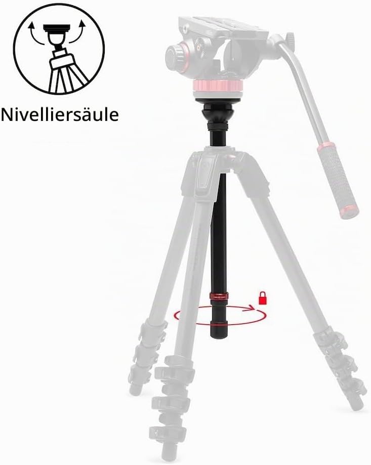 Manfrotto 055 Video-Stativ mit 502 Video-Fluid-Kopf, Carbonfaser, professionelles Schwerlast-Stativs