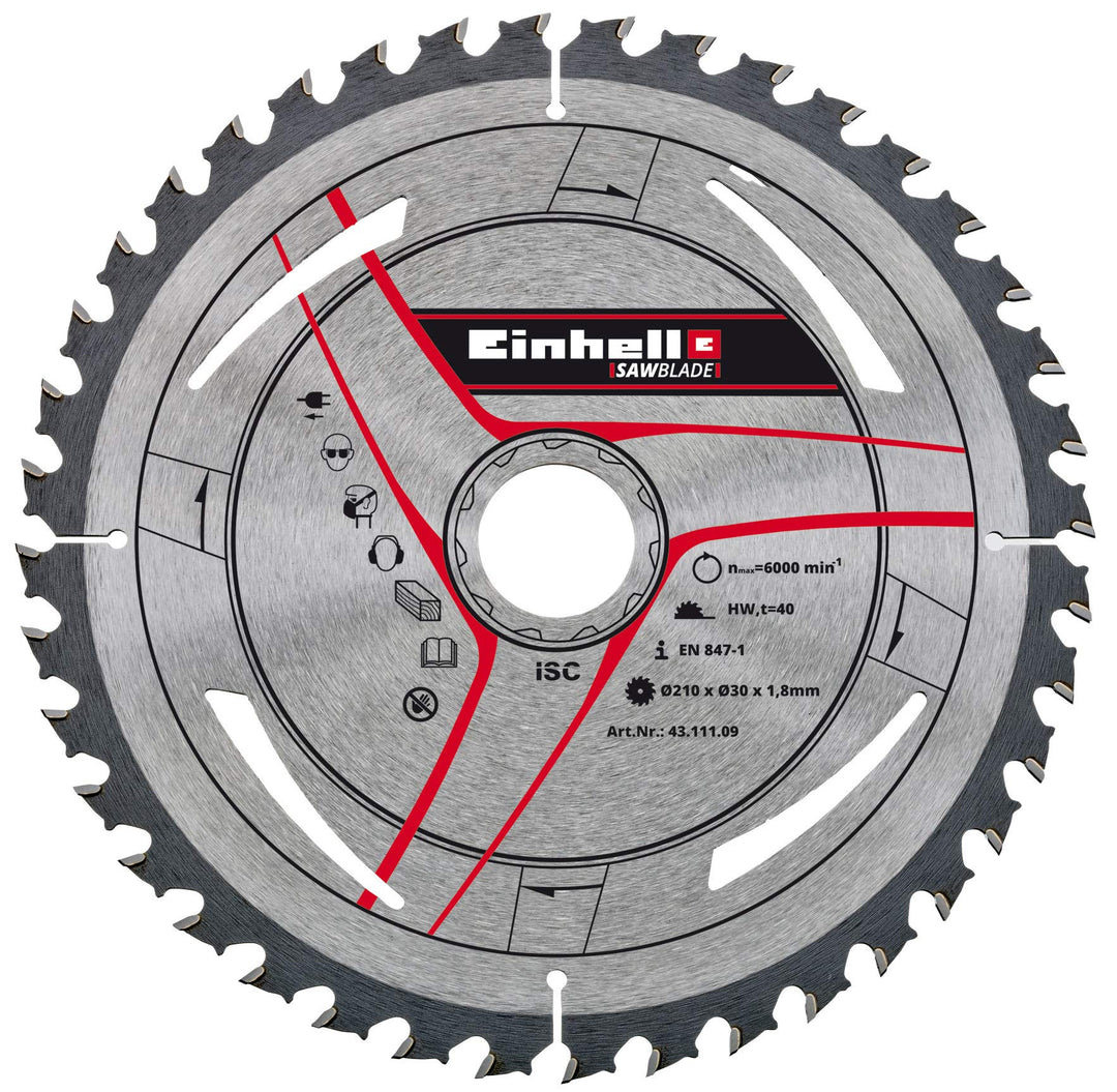 Original Einhell Hartmetall Dünnschnittblat (Stationäres-Sägen-Zubehör, 40 Zähne, max. Drehzahl 6000