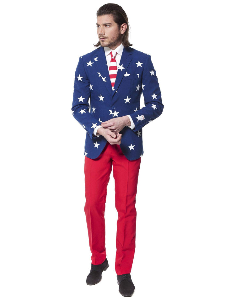 Opposuits OSUI-0023-EU56 - Stars and Stripes - USA Kostüm, Grösse 56, mehrfarbig 56 Mehrfarbig, 56 M