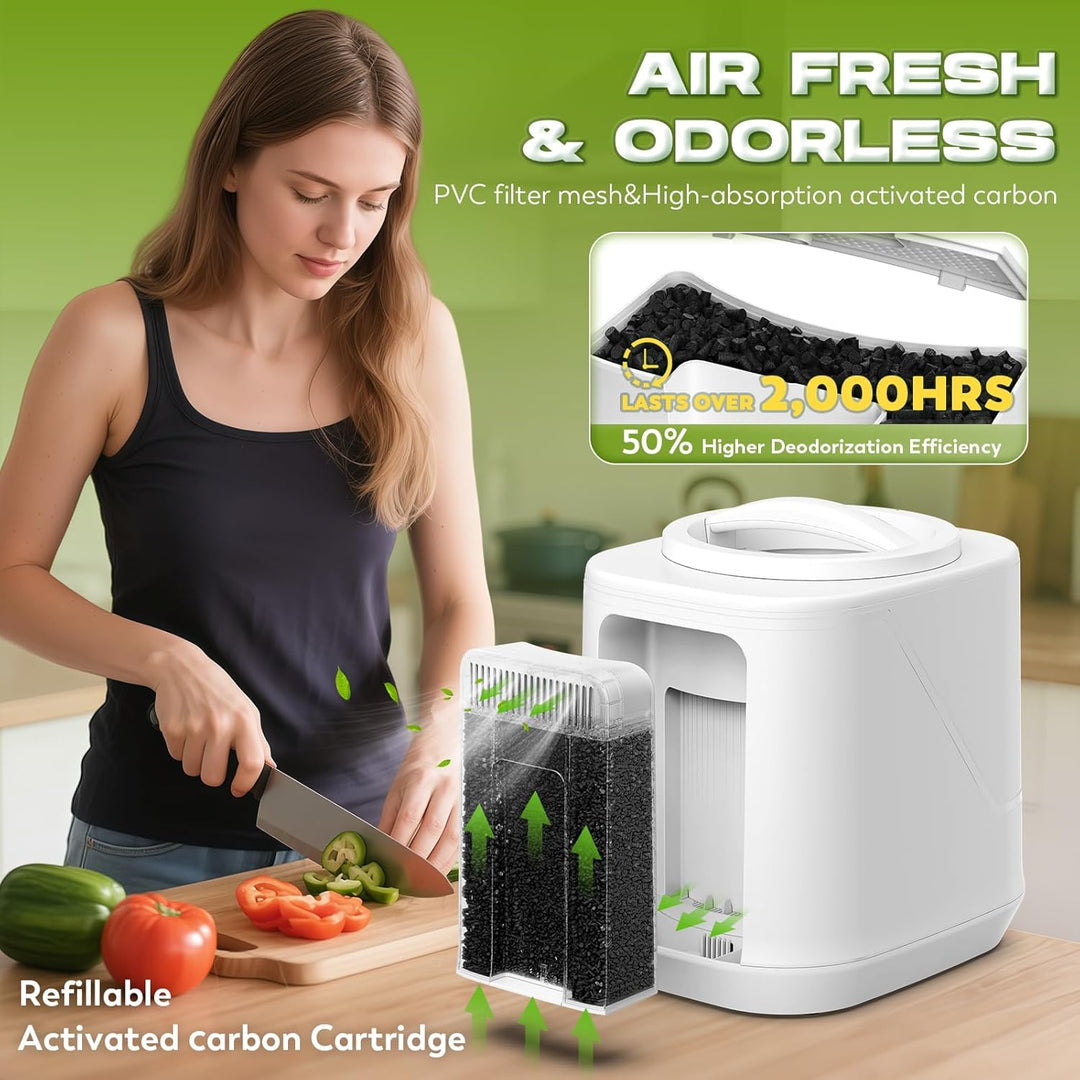 CGOLDENWALL Elektrischer Küchenkomposter 4.2L, Smart Komposter für Lebensmittelabfälle mit Express &