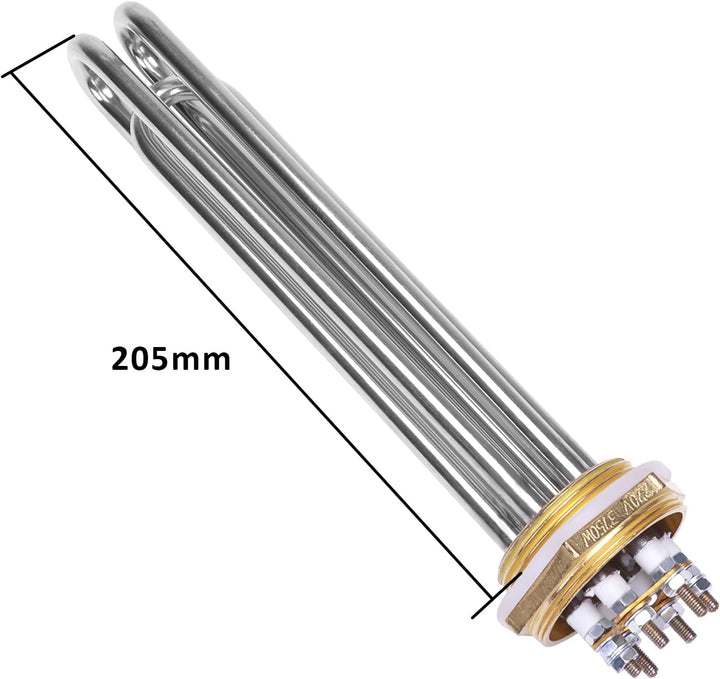 DERNORD 220V 3750W 1-1/2 Zoll 47MM DN40 Heizelement 3U Typ Warmwasserbereiter BSP Kupfer Flansch, 22