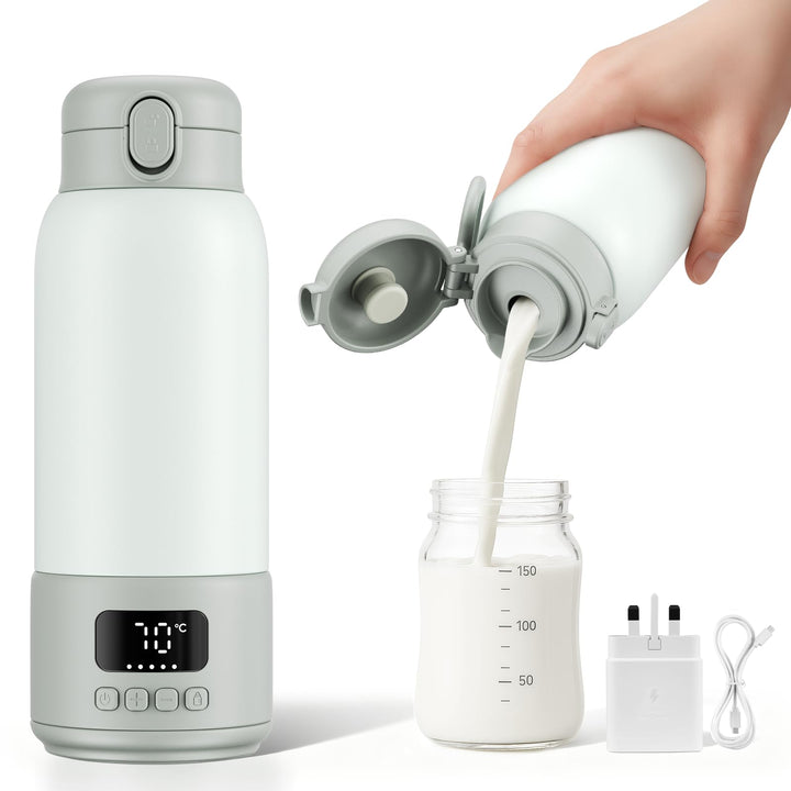 Tragbarer Flaschenwärmer unterwegs für Baby,Schnelles Aufheizen Muttermilch und Wasser,perfekte Temp