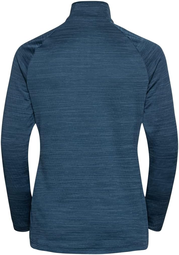 Odlo Damen Laufoberteil mit Reissverschluss Run Easy WARM XS Blue Wing Teal Melange, XS Blue Wing Te