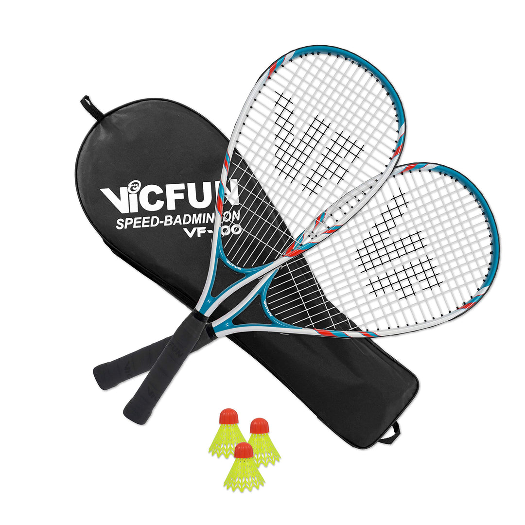 VICFUN Speed Badminton 100 Set - versch. Farben Weiss single, Weiss single