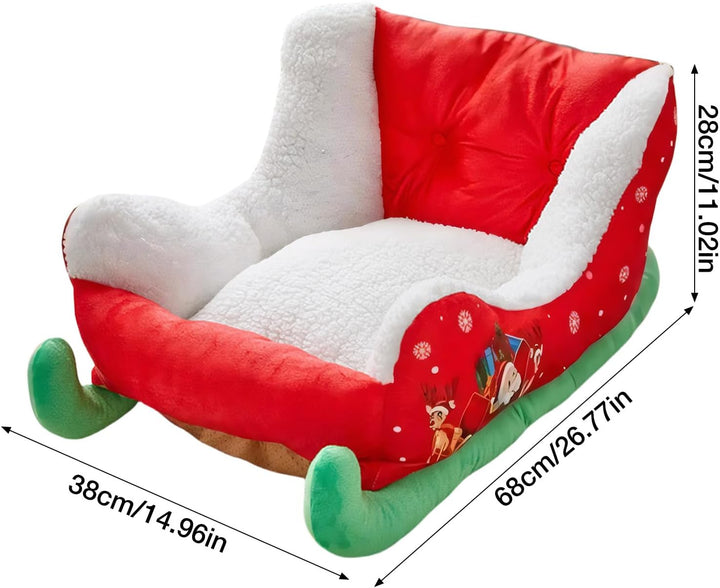Weihnachts Schlitten Haustierbett, Einzigartiges Katzenbett Hundebett Weiches Und Bequemes Plüsch Hu