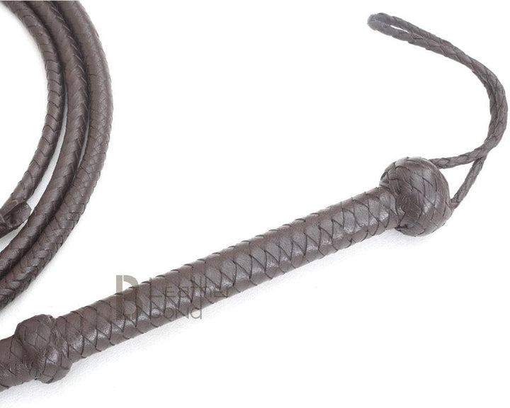 LB'S WHIP Indiana Jones Style 2,4 m 8 geflochtene dunkelbraune Leder Reitpeitsche Bullpeitsche aus e