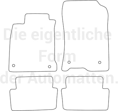 moto-MOLTICO Fussmatten Auto Velours Autoteppiche Schwarz Automatten Set 4-teilig passend für Renaul