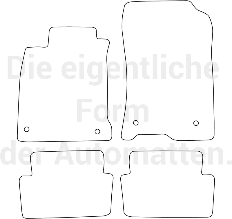 moto-MOLTICO Fussmatten Auto Velours Autoteppiche Schwarz Automatten Set 4-teilig passend für Renaul