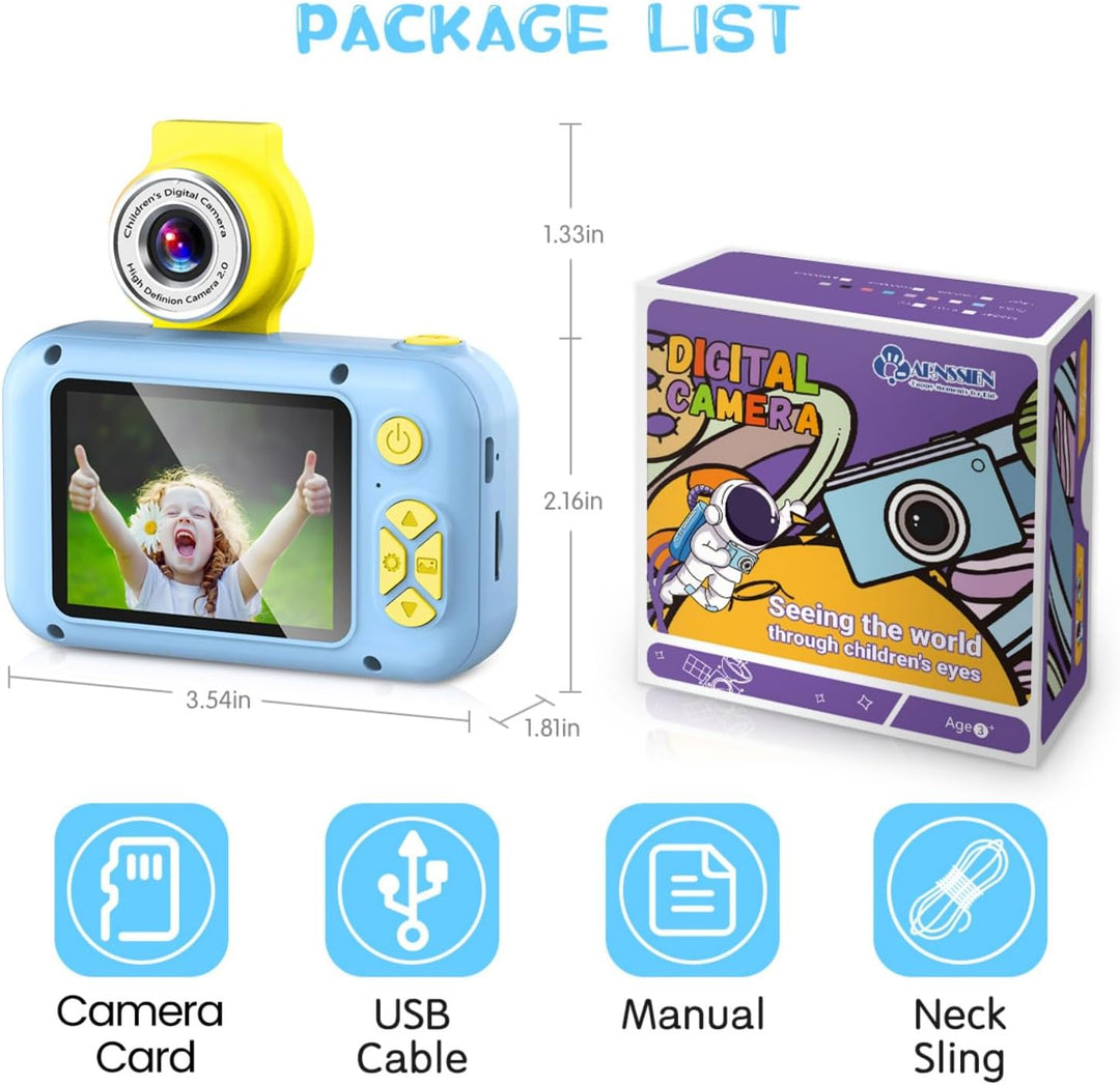KinderKamera,ARNSSIEN Kinder Kamera,Selfie ,Geschenk für3 4 5 6 7 8 9 10Jahre Mädchen und Junge,2.4i