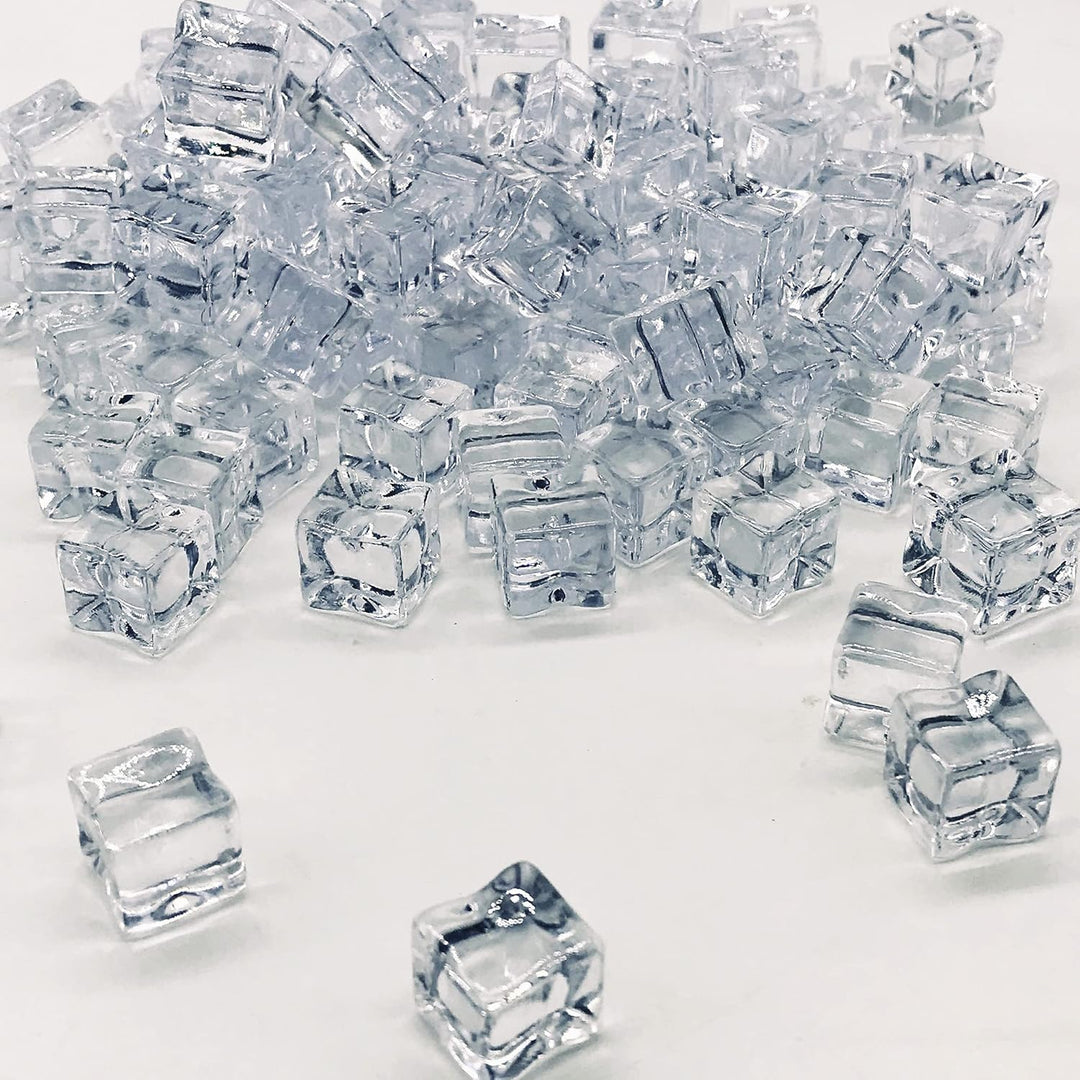 NA Woohome 122 Stück Künstliche Acryl Eiswürfel, Acryl Eiswürfel Plastikeiswürfel Deko und Künstlich