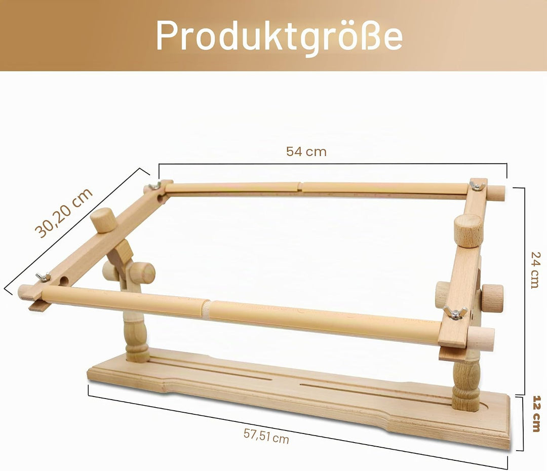 Verstellbarer Stickständer – Guofa Hände frei Stickrahmen Ständer Buchenholz Stickrahmen Drehbarer K