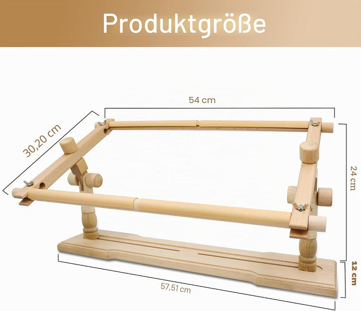 Verstellbarer Stickständer – Guofa Hände frei Stickrahmen Ständer Buchenholz Stickrahmen Drehbarer K